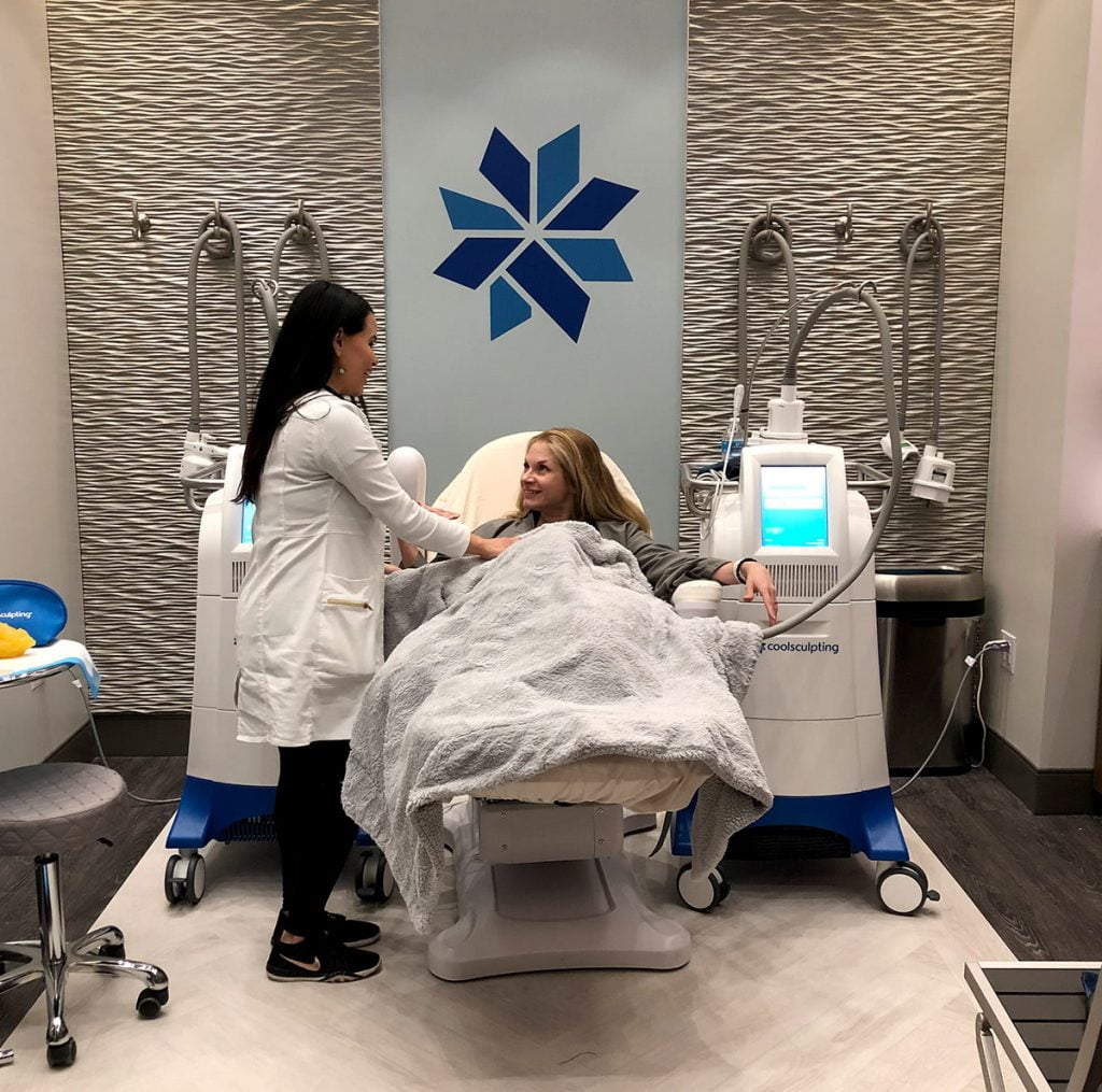 CoolSculpting Patient with Staff